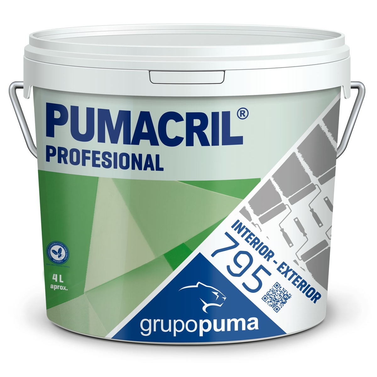 Pumacril Professional Garrafa Interior-Exterior 4 L Branco