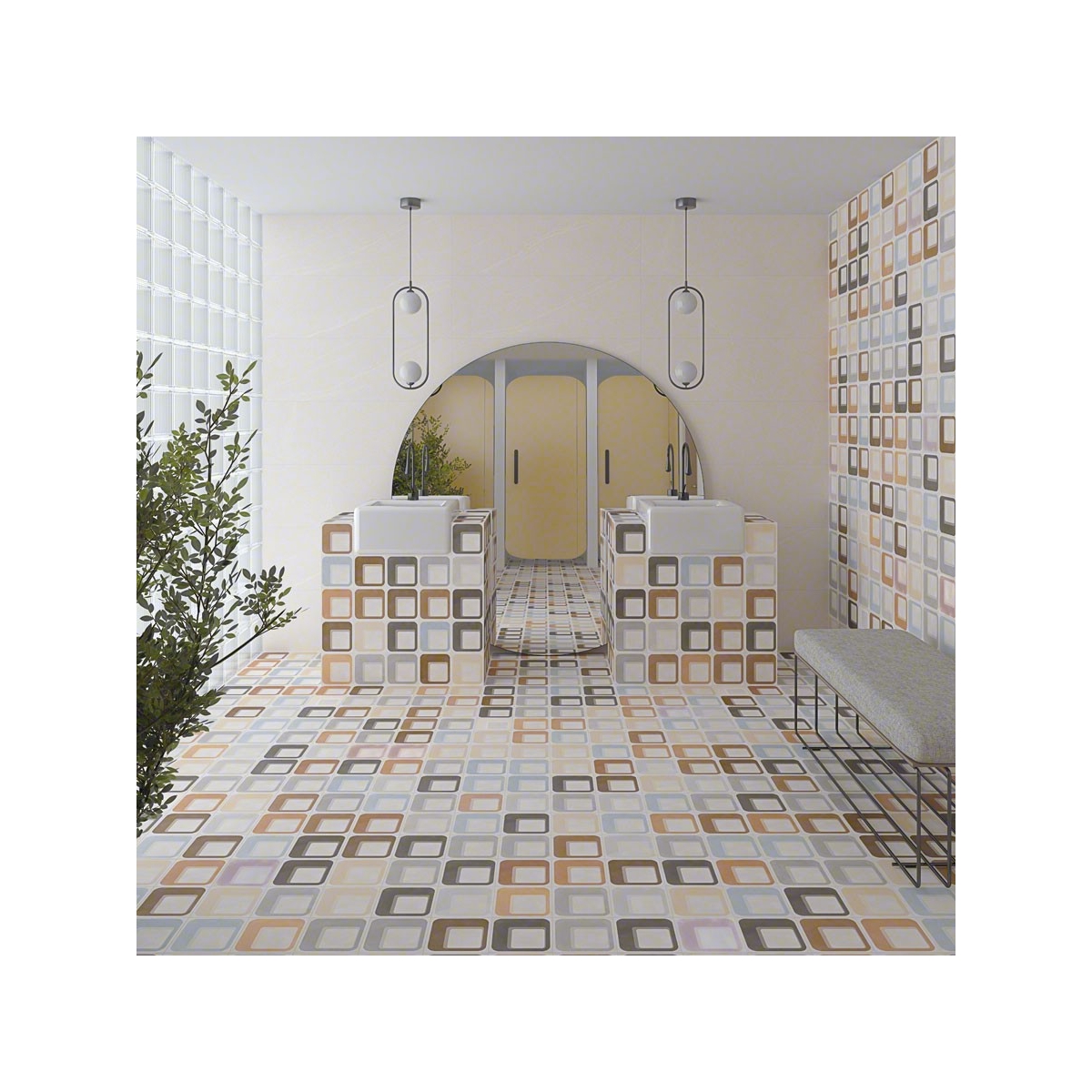 Pavimento de imitação hidráulica Ferus Vives - 15x15 cm (caixa 1 m2)