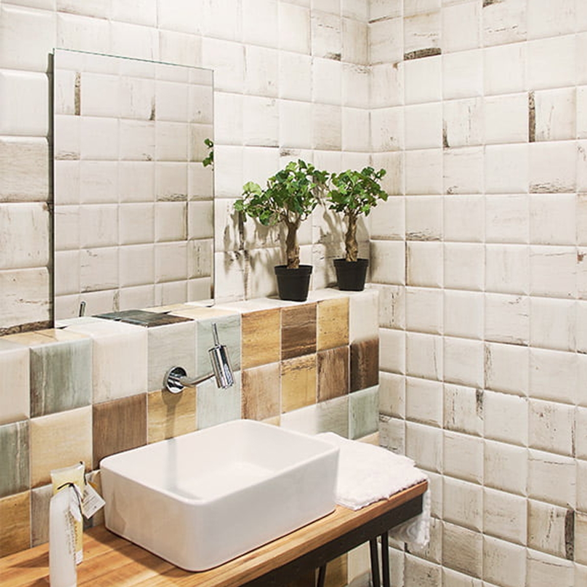 Revestimiento con decorados Mainzu - Soho Blanco 15x15 (caja 1 m2)