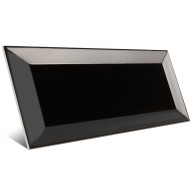 Small format tile in black and white 7.5x15 glossy black bezel