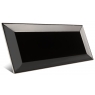Small format tile in black and white 7.5x15 glossy black bezel