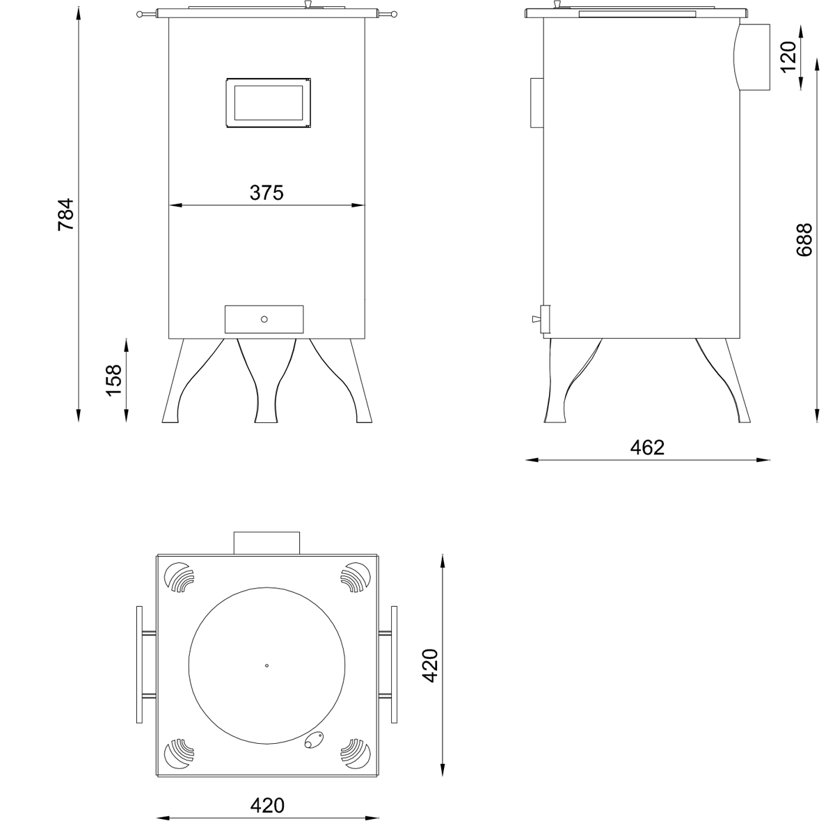 CH-7 Wood Stove - Wood Stoves - Brand FM Calefacción