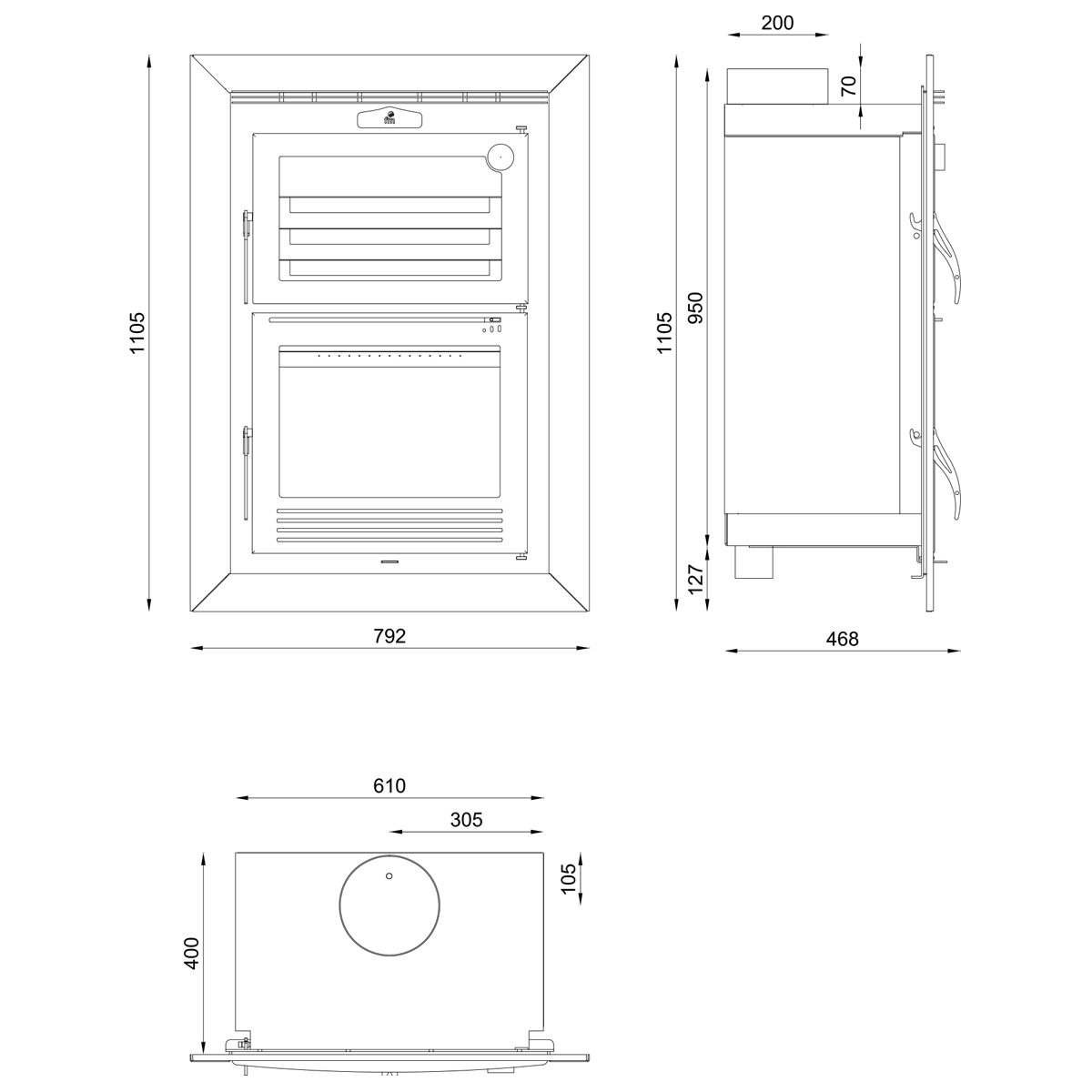 Horno de leña insertable HLI-100  Regalo directo