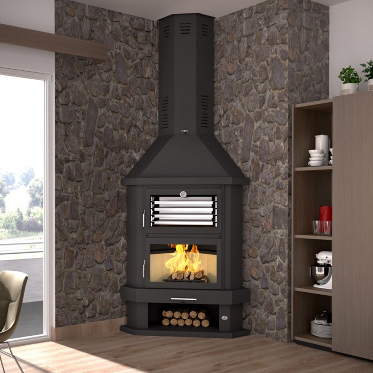Wood Fireplace C-200-RH Direct Gift - FM Calefacción