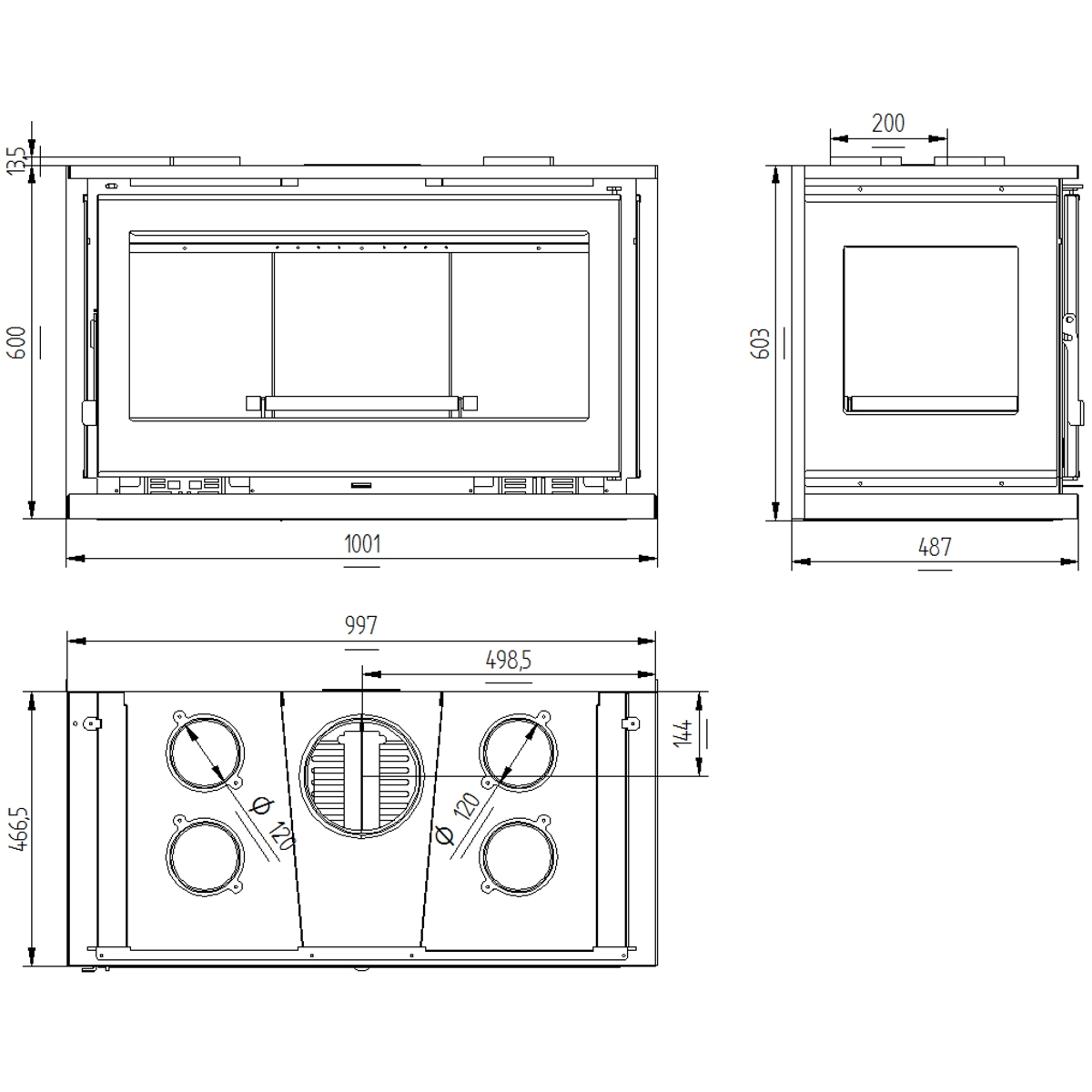 IT-103 Wood Insert with Turbine (100cm) Direct Gift