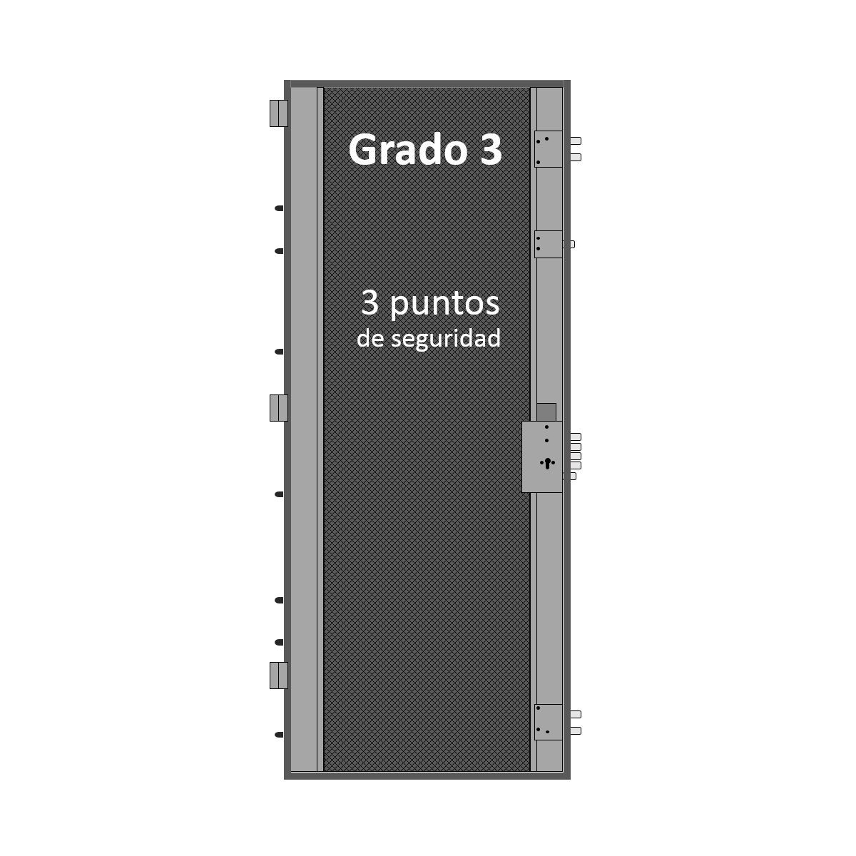 Puerta Acorazada 100cm grado 3 Lisa Omega - Puertas acorazadas Serie Omega Cearco