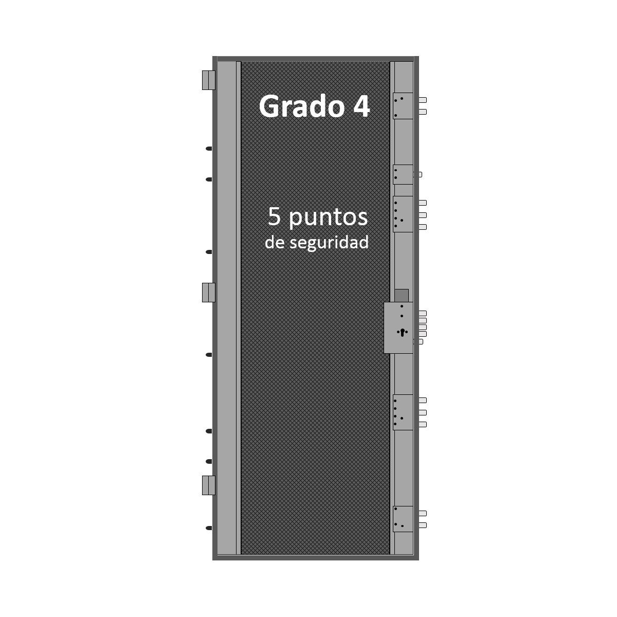 Porta Blindada 90cm Grau 4 Liso Omega - Portas Blindadas Série Omega Cearco