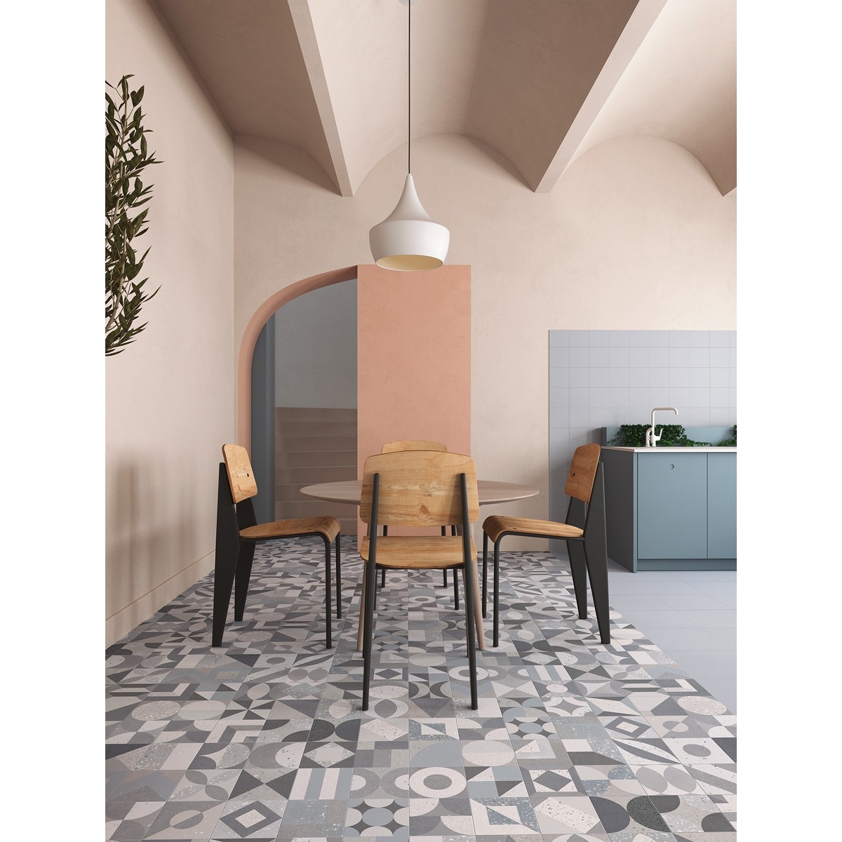 Gris fusion - Revêtement de sol hydraulique Gaya Fores