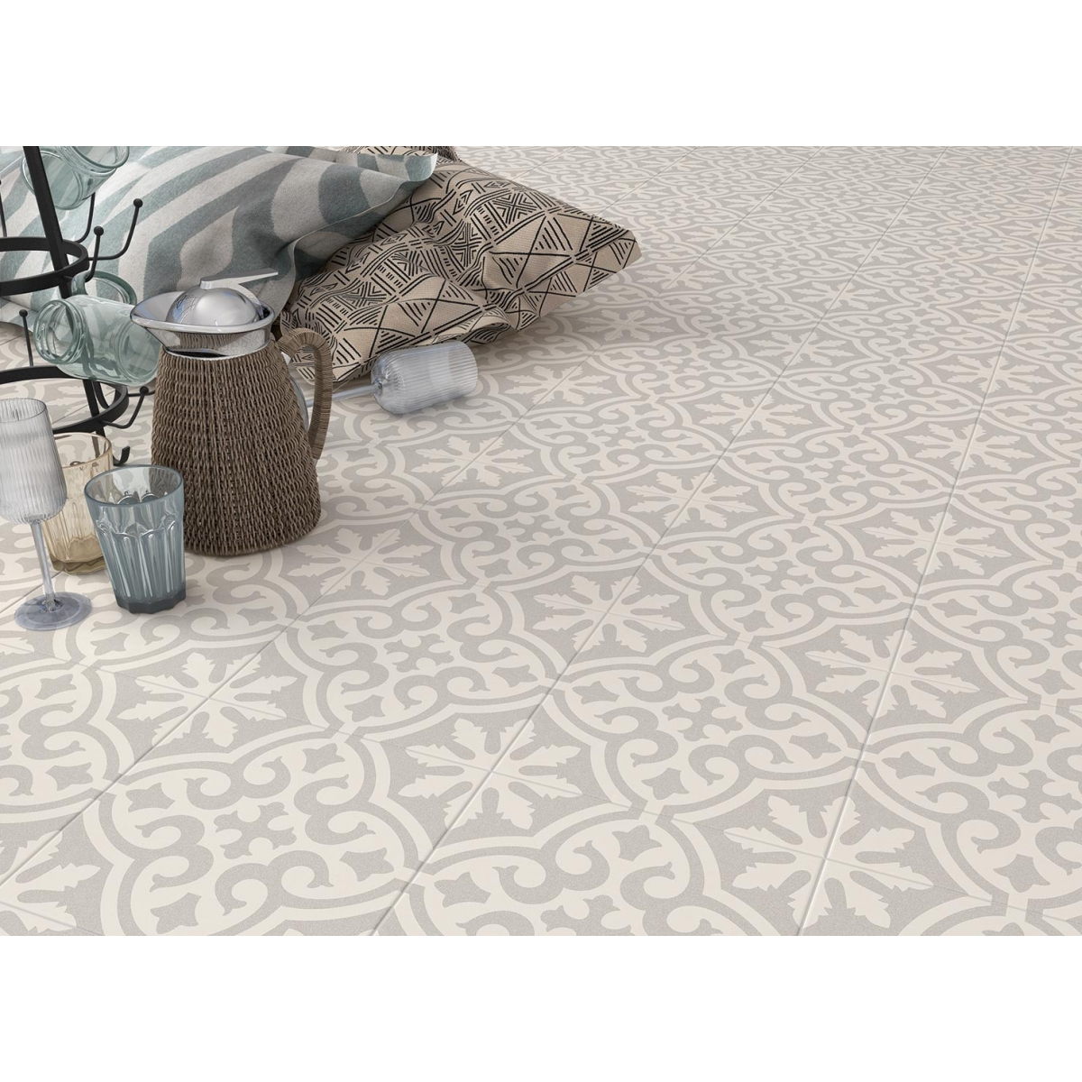 Revêtement de sol imitation hydraulique Vives - Juvel 20x20 (m2)