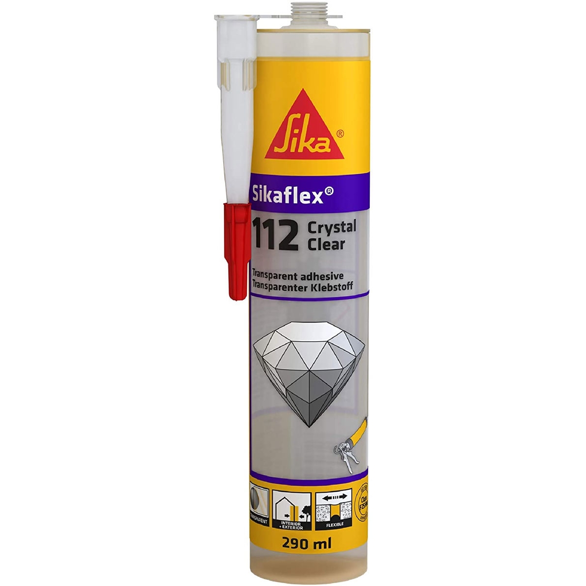 Sikaflex 112 Mastic d’encollage transparent cristallin