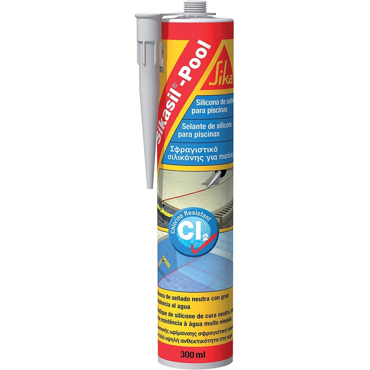 Sikasil Pool White - Scellé et collé - Marque Sika