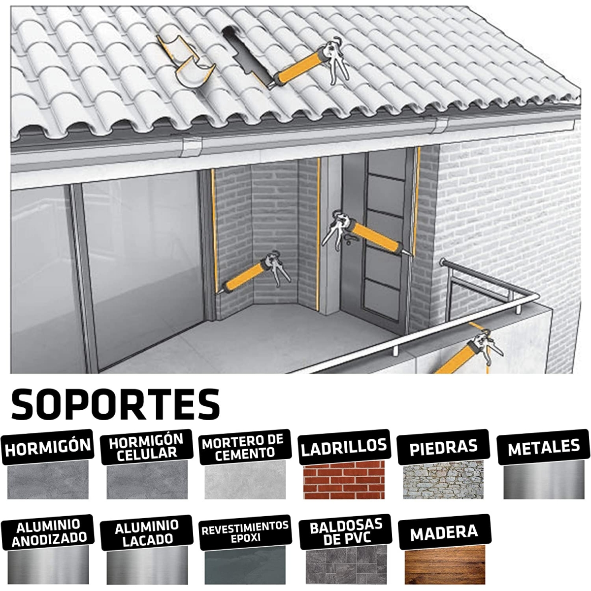 Photo de Sikaflex 11 FC Blanco Salchichón - Mastic adhésif multi-usages