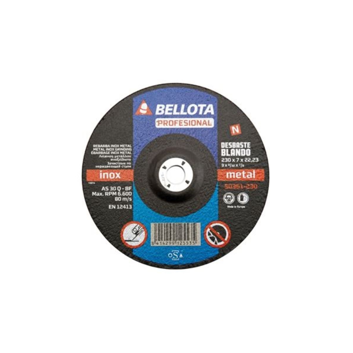Disco de lixa abrasivo Inox-Metal 115 - Bellota