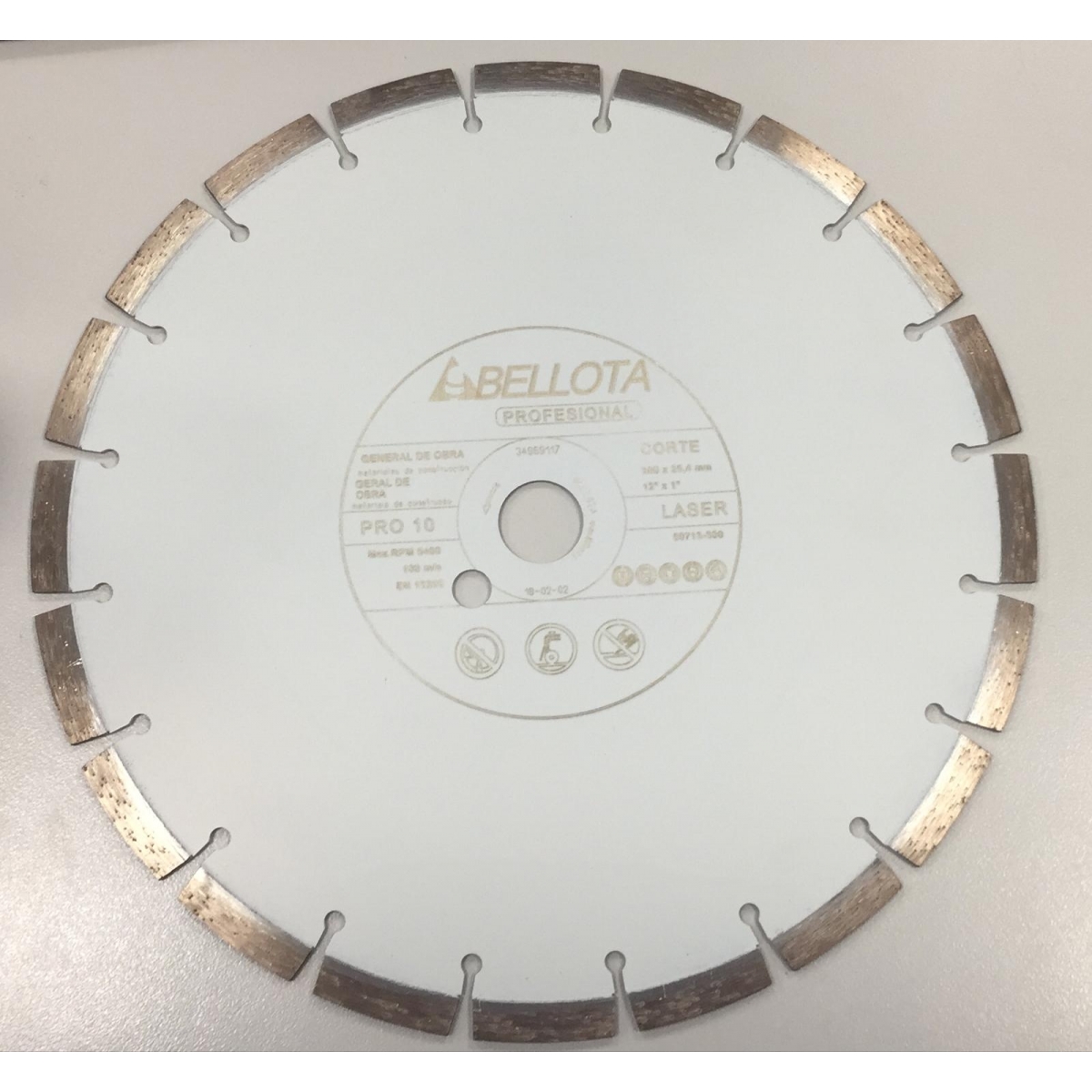 Disque diamanté segmenté 50713-300 Coupe humide - Bellota