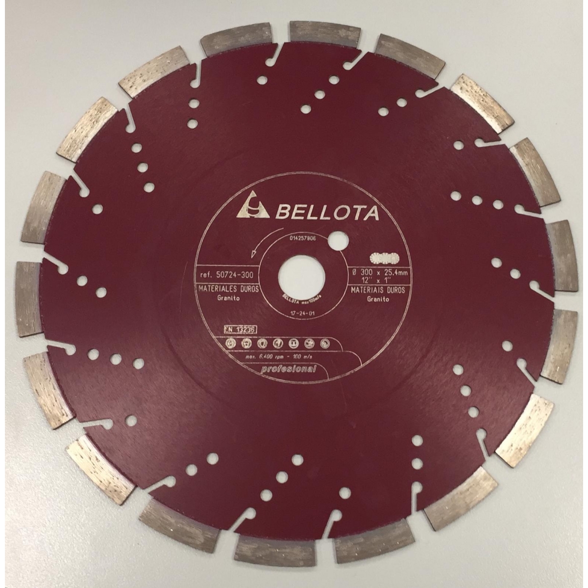 Disque diamanté segmenté 50724-300 Coupe humide - Bellota