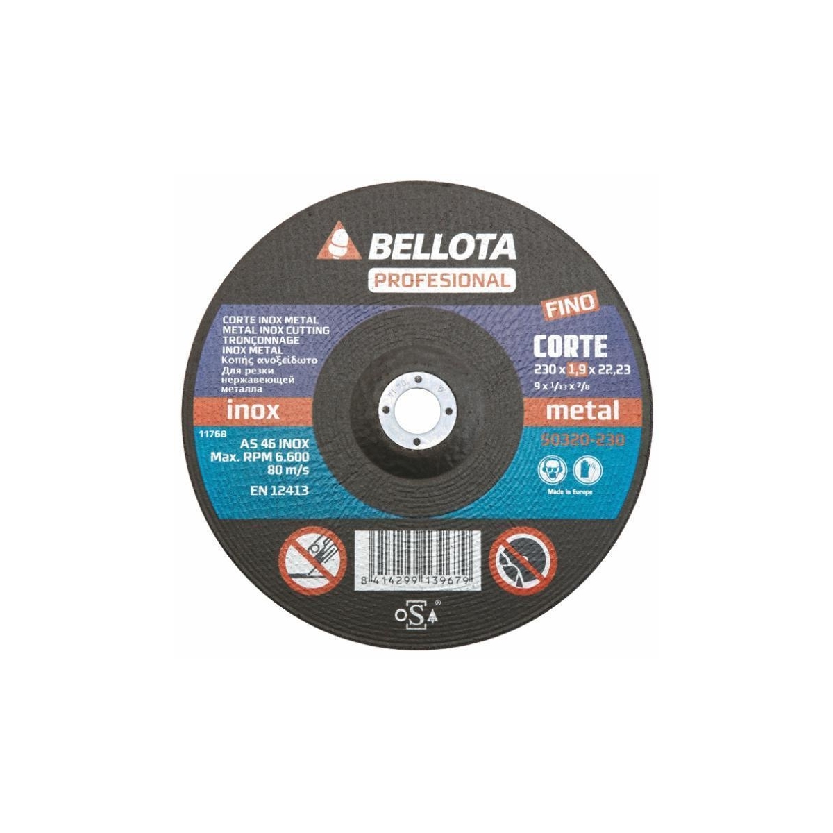 Disco Cordon 50320-230 Corte Seco Metal (Fino) - Bellota