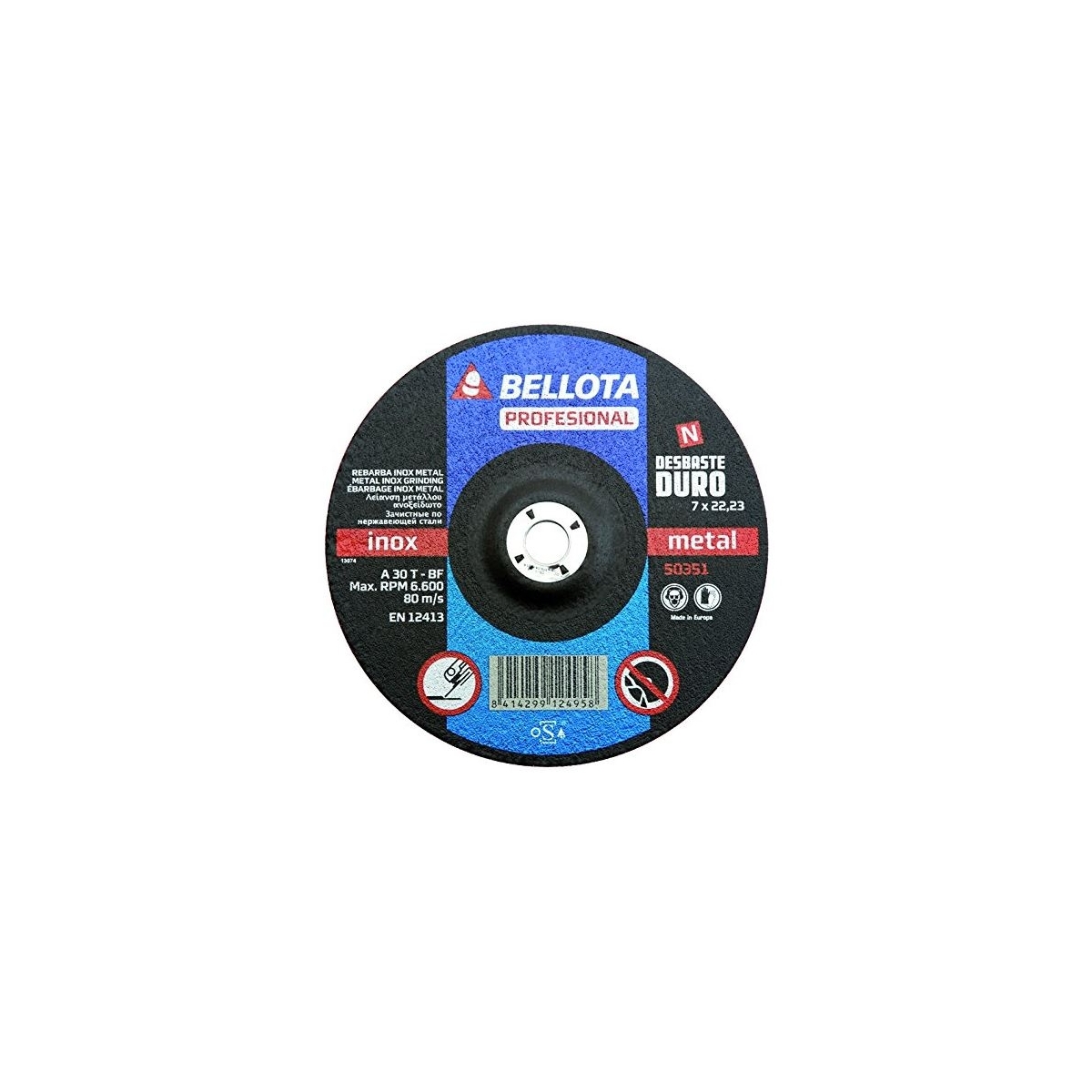 Disco Abrasivo 50351-230 Corte Seco Metal - Bellota