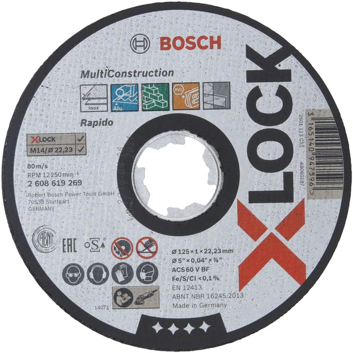 Bosch Disco Multiconstruccion X-Lock 125X1Mm 2608619269 - Comprar Discos Bosch a buen precio.