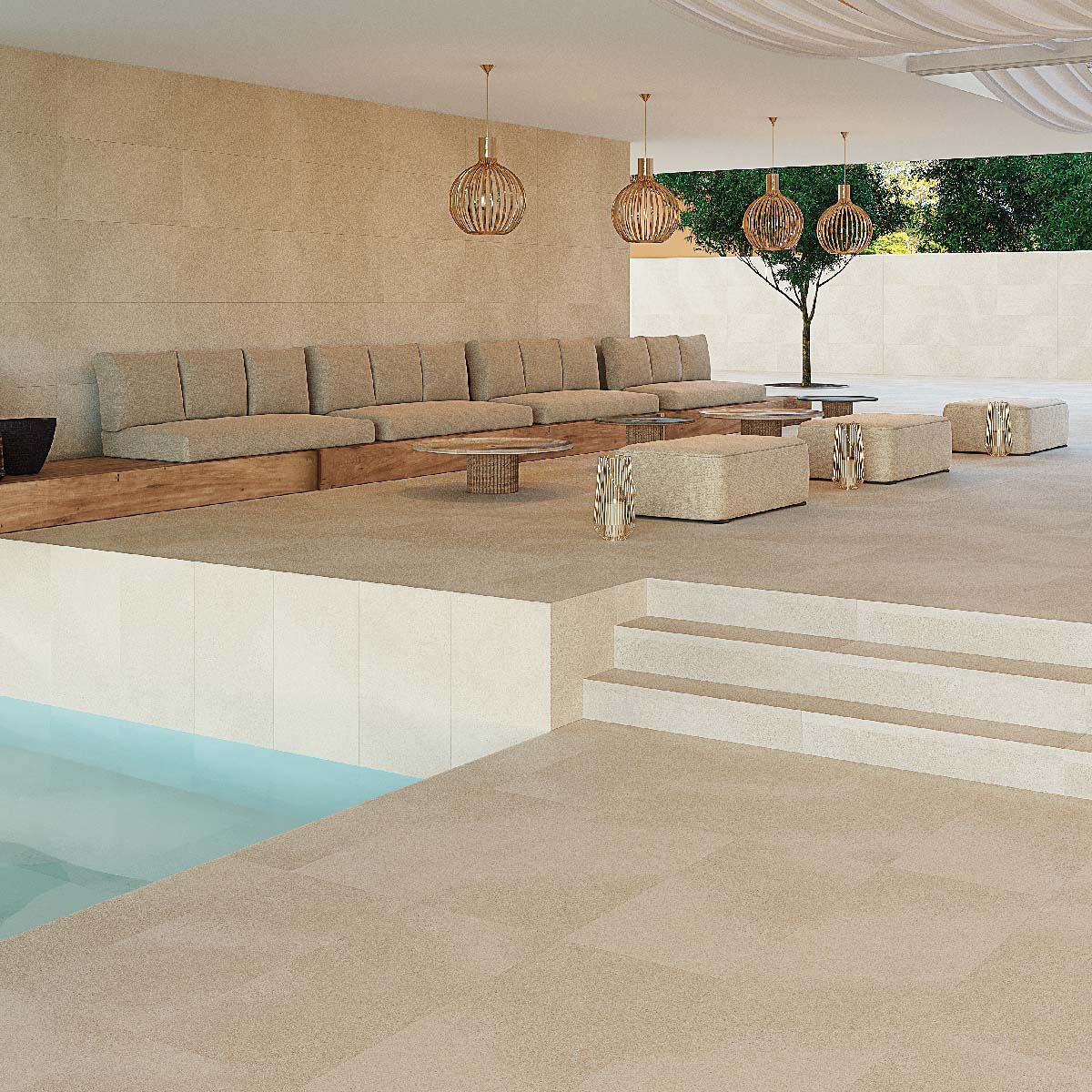 Stromboli Cream 60x60 cm - Pavimento exterior antiderrapante Cerámica Mayor