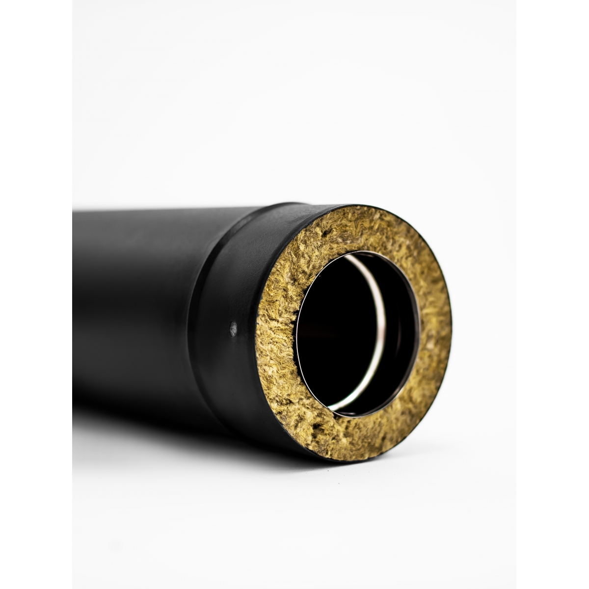 Imagem de Tubo de aço inoxidável de parede dupla pintado de preto 50 cm