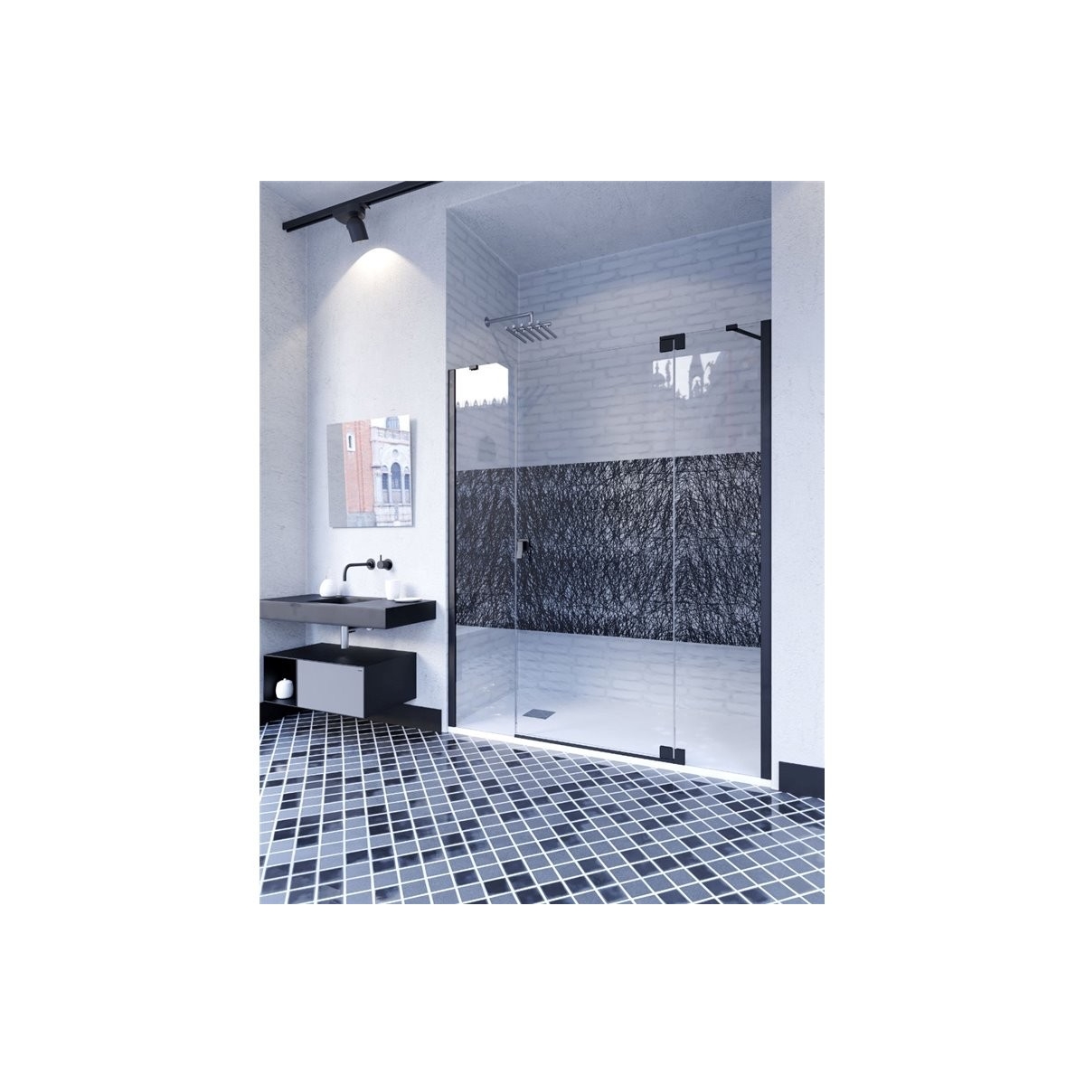 Kobe Transparent and Decorated Screen Noir The Black Collection