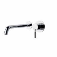 Foto der versenkten Wand Ramón Soler 752103 verchromtes eingebautes Waschbecken 2 Deckenrosetten 24 cm Atica S2