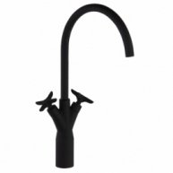 Foto von Alto Lavabo Ramón Soler 911001 mattschwarzem Adagio Alto Lavabo Caño 190 mm