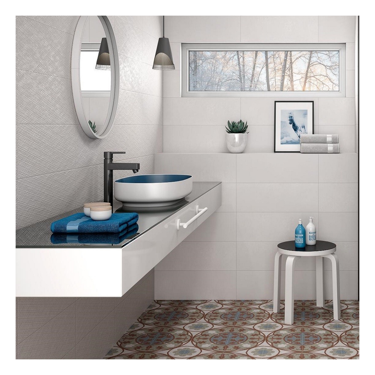 Déco Fontana Rouge 22.3x22.3 (m2) Pamesa Cerámicas