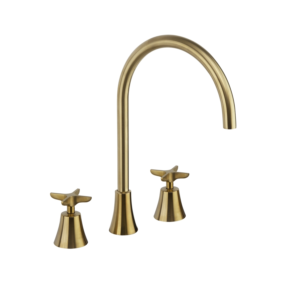 Photo of Brushed Gold Ramón Soler 914202 Washbasin Shelf Spout 190Mm Adagio