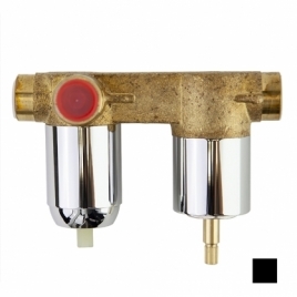 Einbauwand Ramón Soler xx1502 mattschwarzer Badezimmer-Dusche Empo. 2-Wege-S2 mit Box