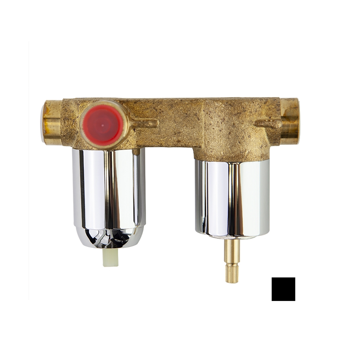 Foto der versenkten Wand Ramón Soler xx1502 mattschwarzes Badezimmer-Dusche-Empo. 2-Wege-S2 mit Box