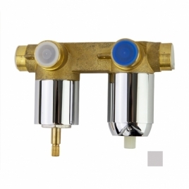 Parede embutida Ramón Soler Xx1503 Banho de níquel escovado Emp. S2 de 3 vias com caixa