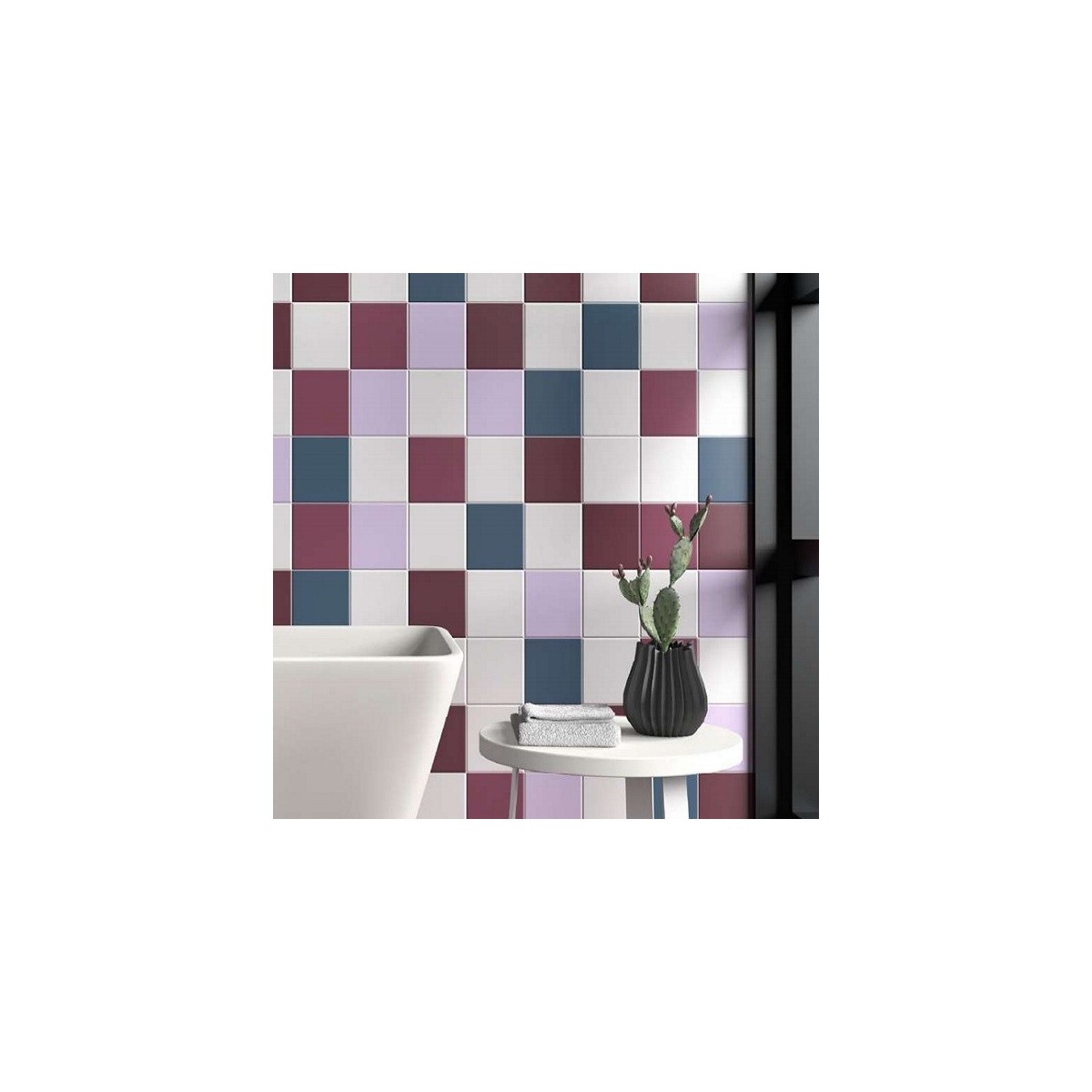 Carrelage de sol et de mur Rainbow Magenta (m2) imitation hydraulique bon marché