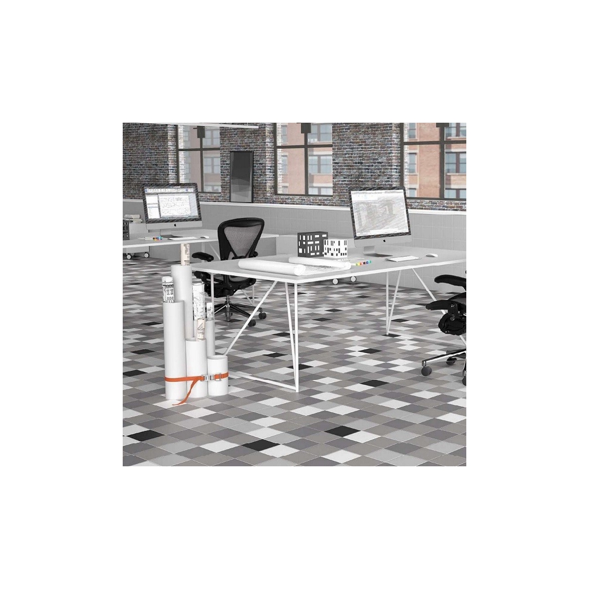 Floor and tiles Rainbow Black (m2) cheap hydraulic imitation