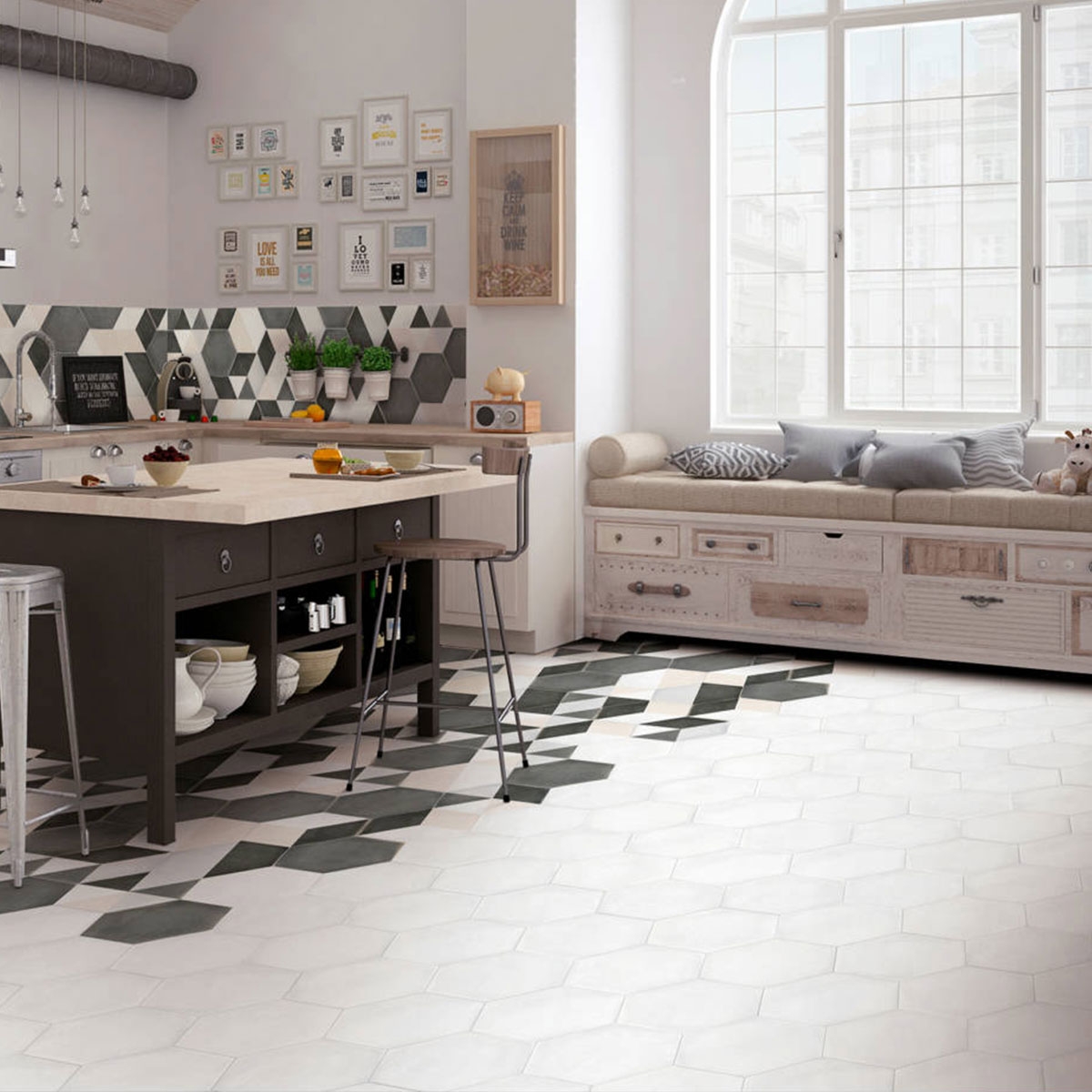 Hexa Boreal White 23x27 (box 0.75 m2) room