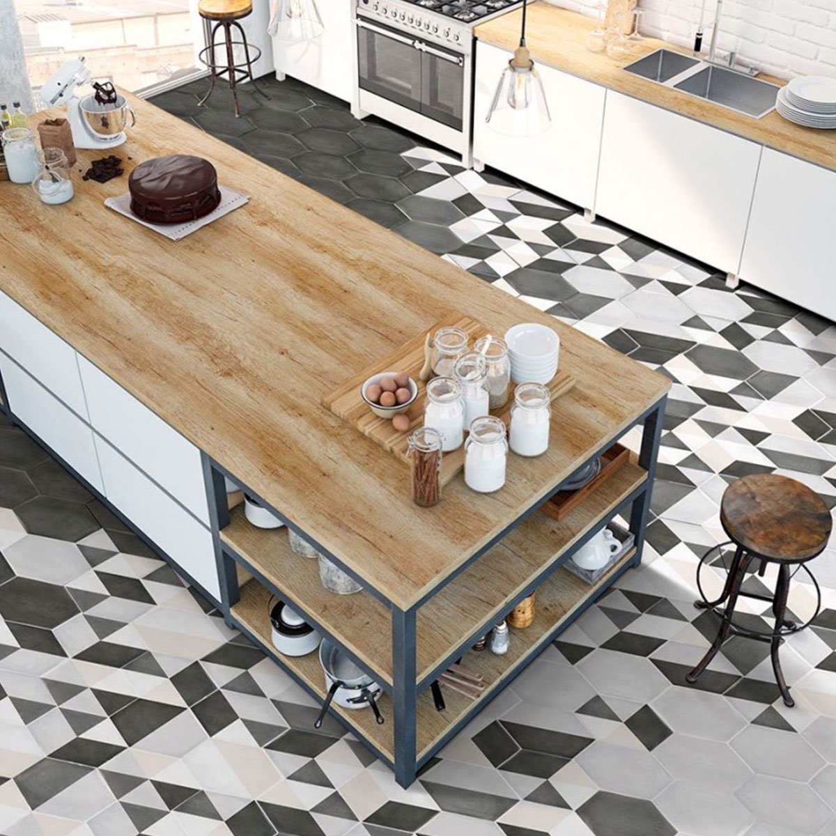 Hexa Boreal Geo Mix 23x27 (box 0.75 m2) ambient 1