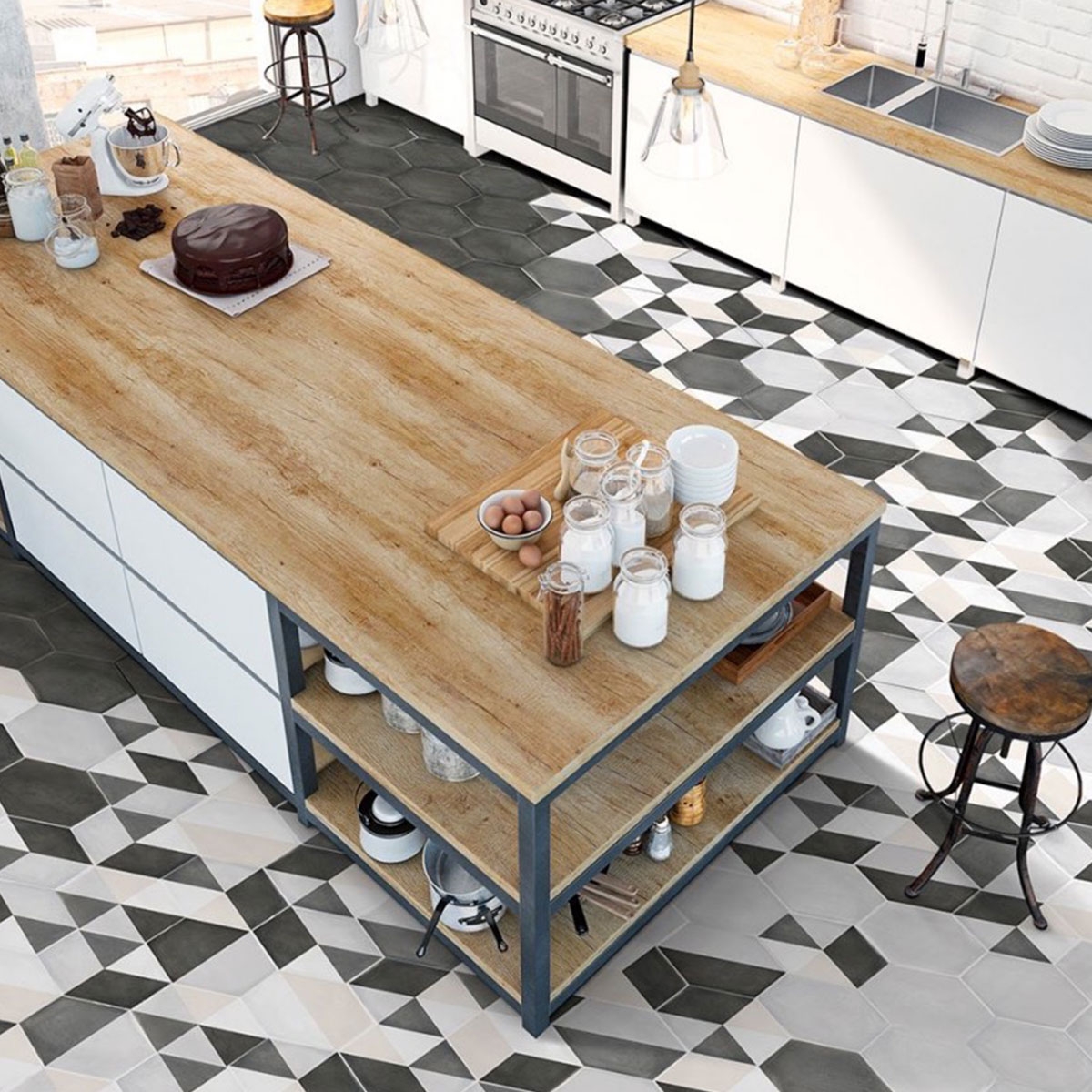 Hexa Boreal Gray 23x27 (Box 0,75 m²) Ambient