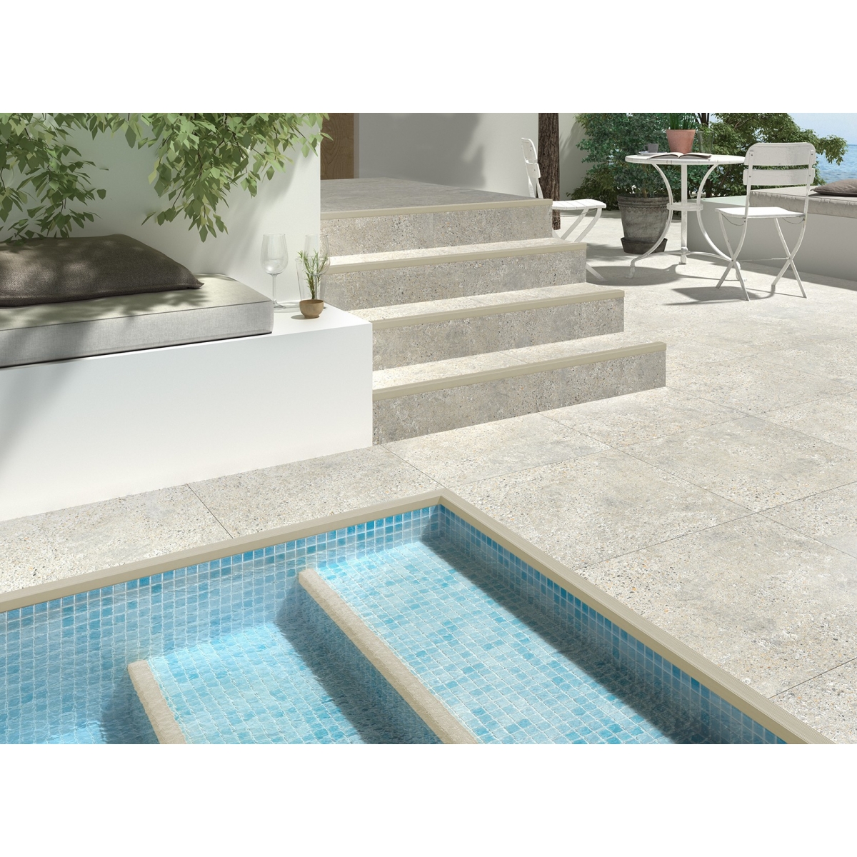 Perfil universal para degraus e piscinas Astra Nori cor cinza