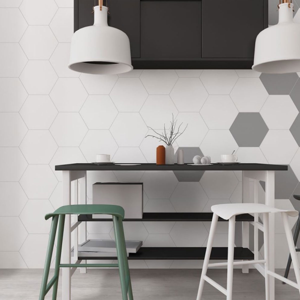 Hexa Element Branco 23x27 (caixa 0,75 m2) ambiente