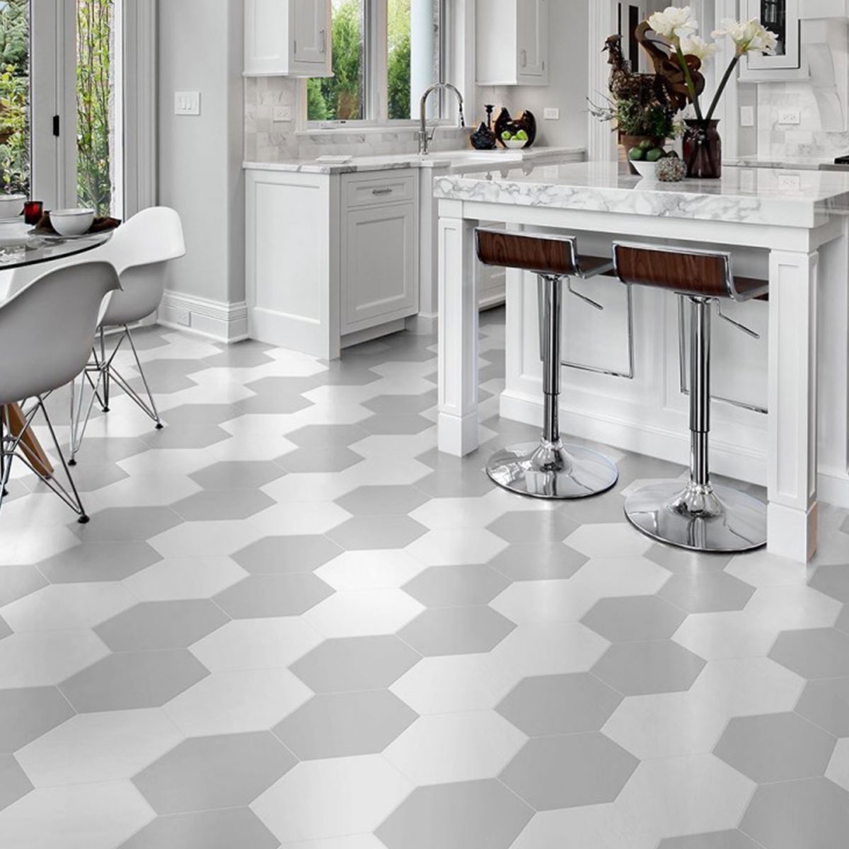 Hexa Element Cinzento 23x27 (caixa 0,75 m2) ambiente