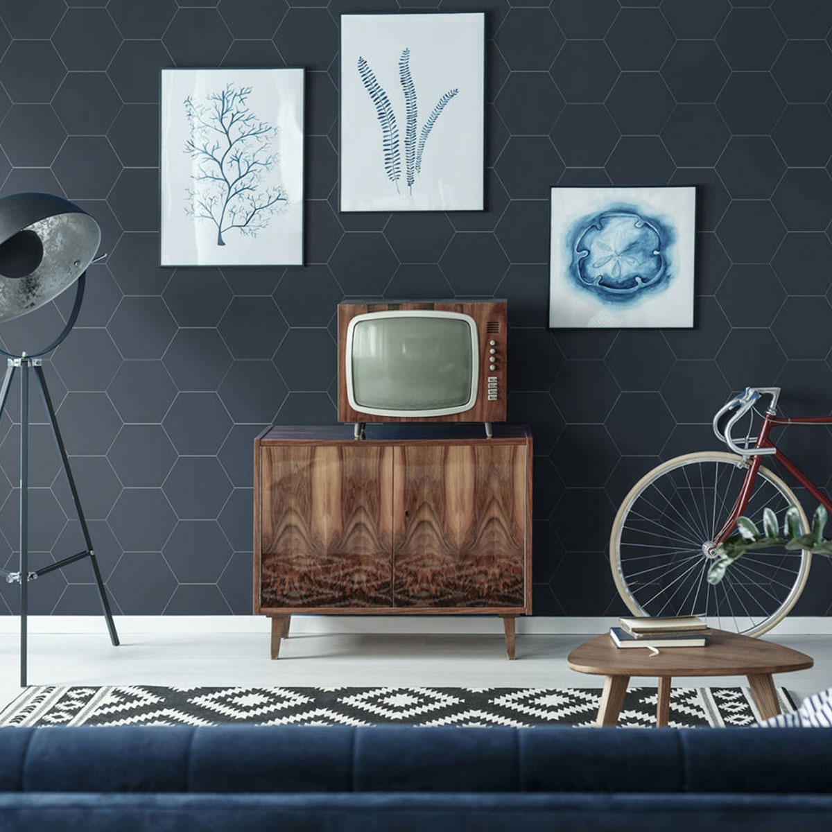 Hexa Element Navy 23x27 (caixa 0,75 m2) ambiente