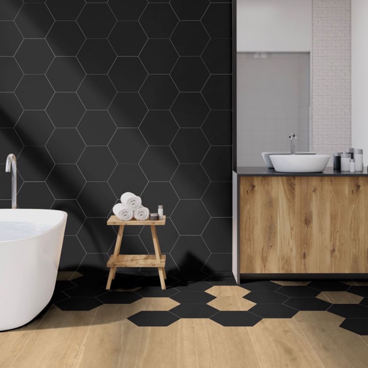 Hexa Element Noir 23x27 (boîte 0,75 m2) ambiant