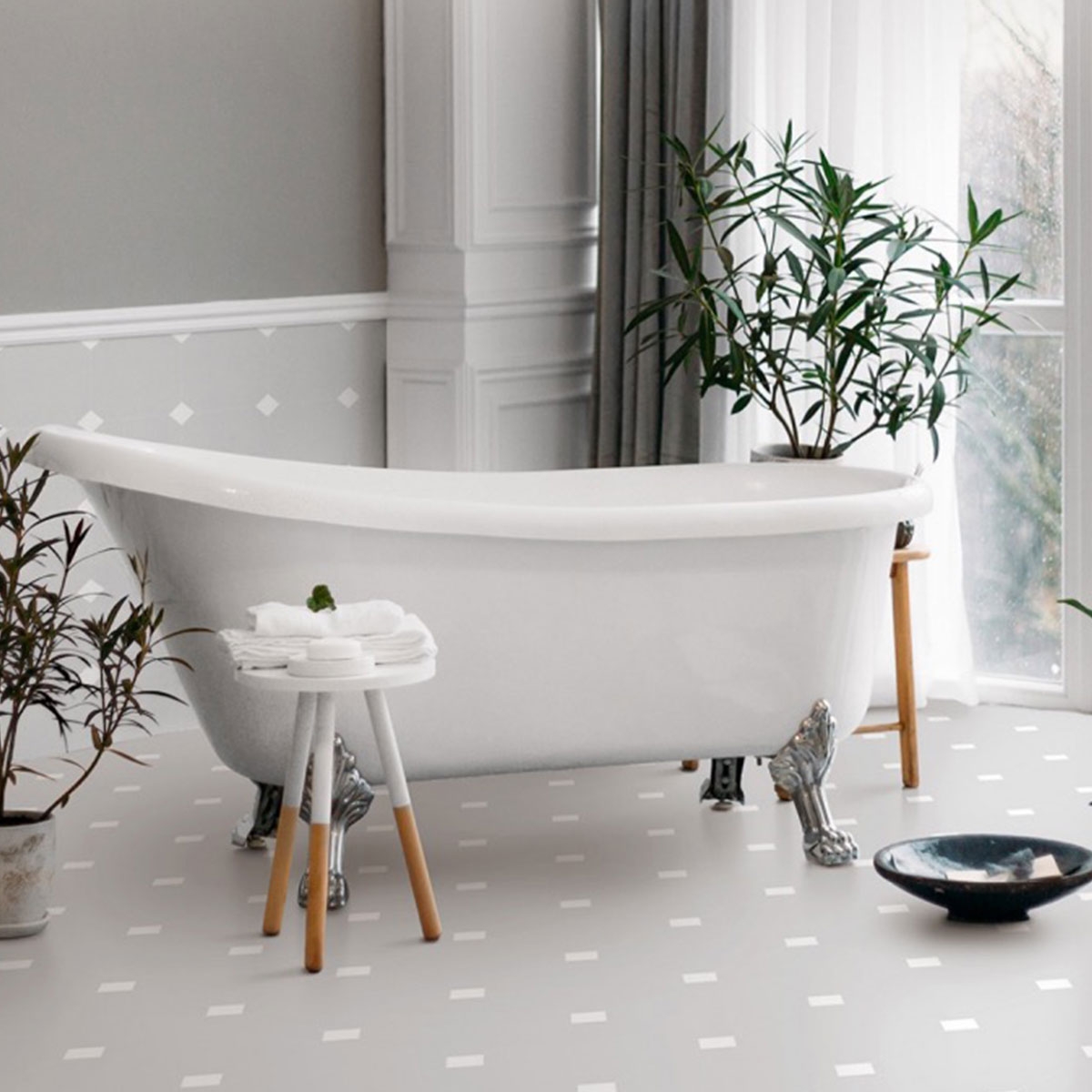 Octo Element Gris 25x25 (caja 0.96 m2) ambiente