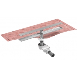 Waterproofing kit with linear shower drain Evolux smooth grid