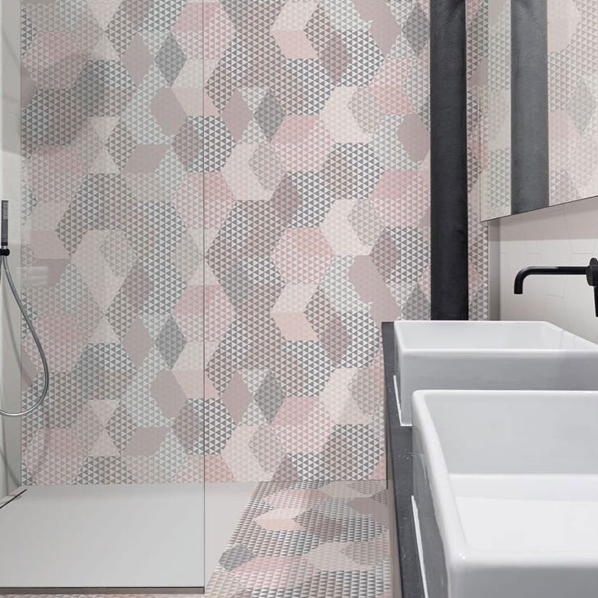 Hexa Peony Pink 23x27 (Schachtel 0,75 m²) Design 4