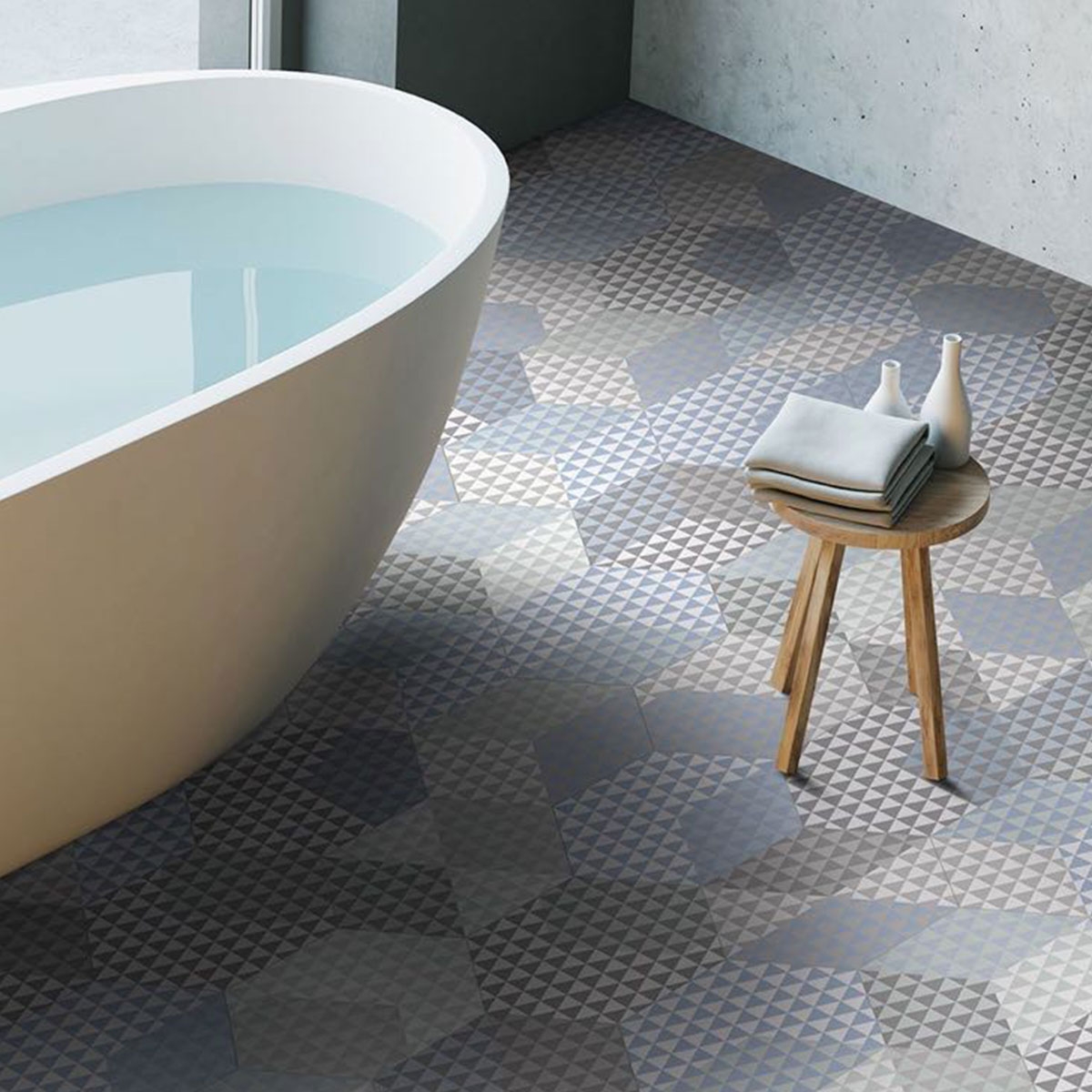 Hexa Peonia Blue 23x27 (box 0.75 m2) design 4