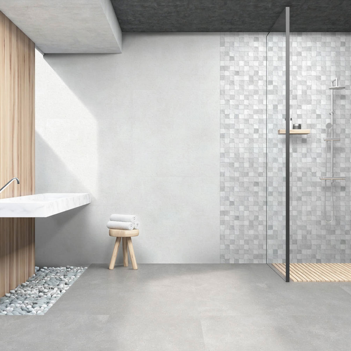 Taranto Blanc 30x90 (boîte 1,35 m2) ambiant 1