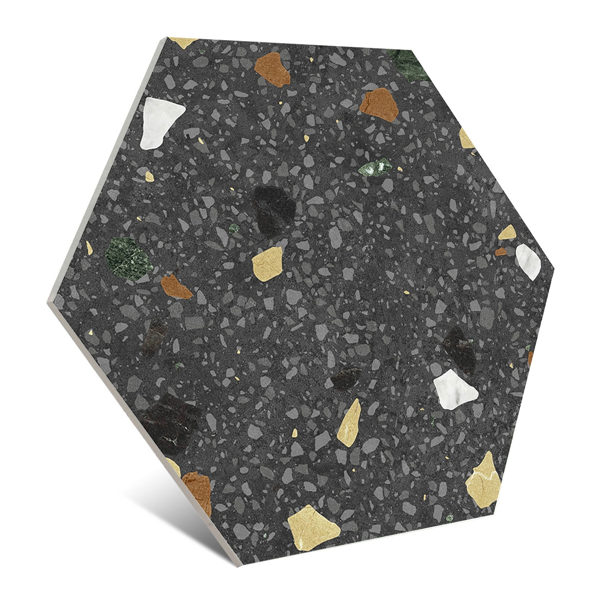 Hexa Tritato Negro 25x25 (1 m2) diseño 1