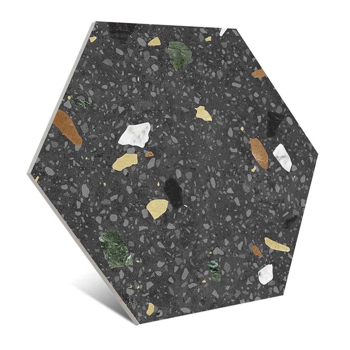 Hexa Tritato Negro 25x25 (1 m2) diseño 2