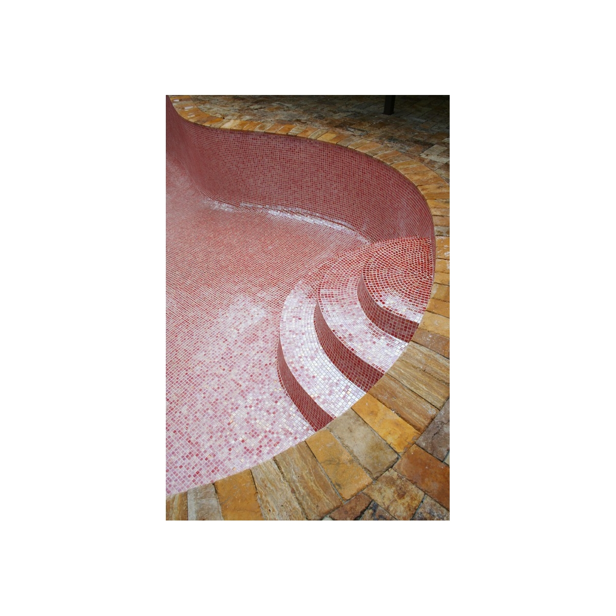Detalle de Gresite antideslizante rojo niebla (Caja 2 m2)